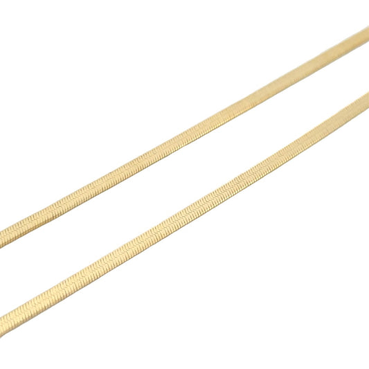 SILVER GOLD PLATED HERRINGBONE CHAIN EXFLEX040GP