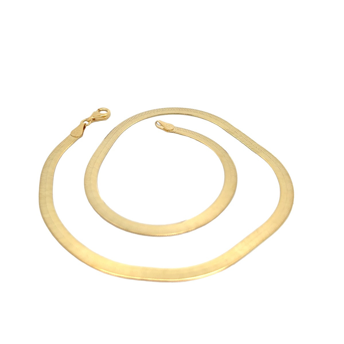SILVER GOLD PLATED HERRINGBONE CHAIN EXFLEX050GP
