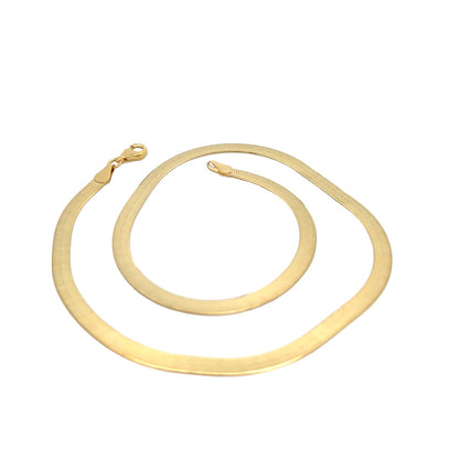 SILVER GOLD PLATED HERRINGBONE CHAIN EXFLEX050GP