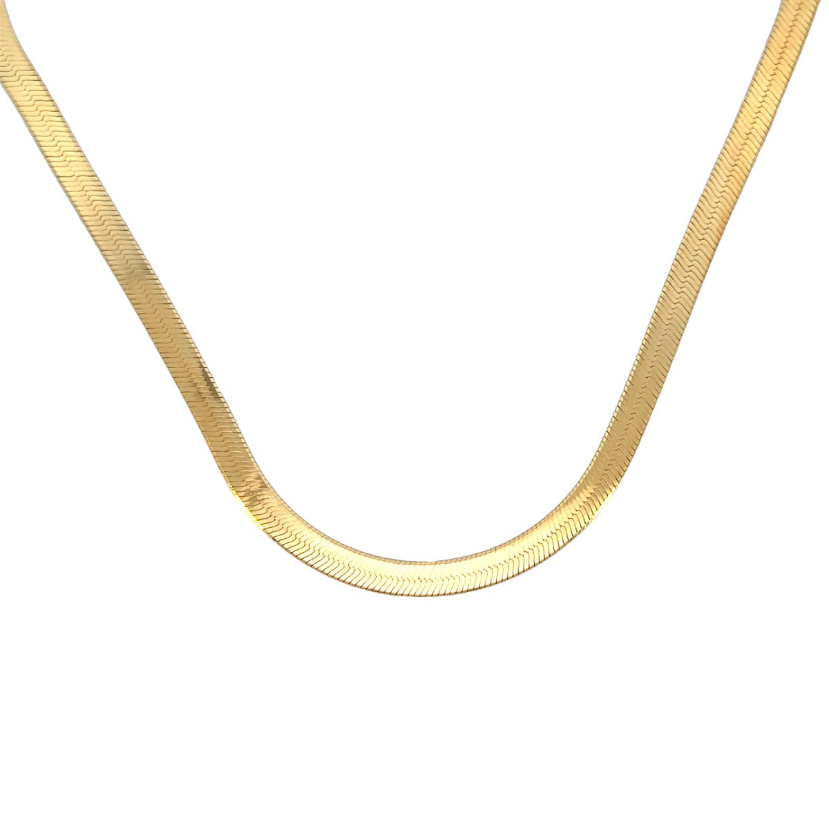 SILVER GOLD PLATED HERRINGBONE CHAIN EXFLEX060GP