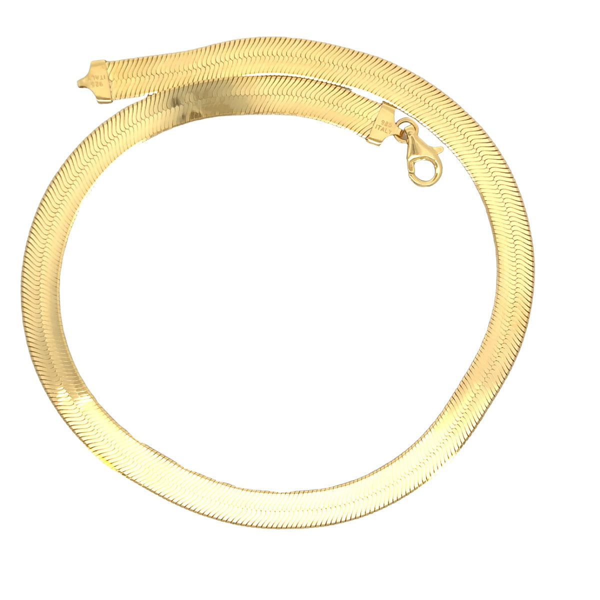 SILVER GOLD PLATED HERRINGBONE CHAIN EXFLEX080GP