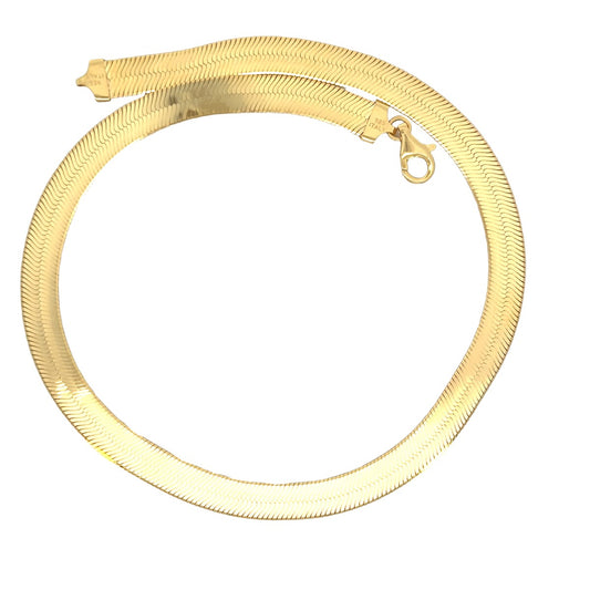 SILVER GOLD PLATED HERRINGBONE CHAIN EXFLEX080GP