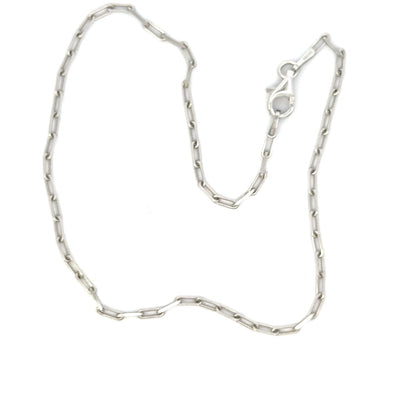 SILVER THIN PAPERCLIP ANKLET