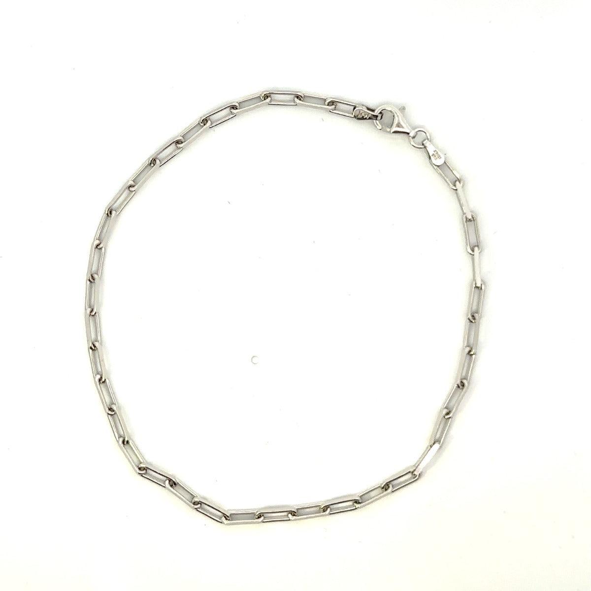 SILVER PAPERCLIP ANKLET
