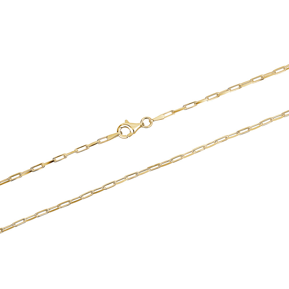 Silver Gold Plated Paperclip Chain 2.2mm