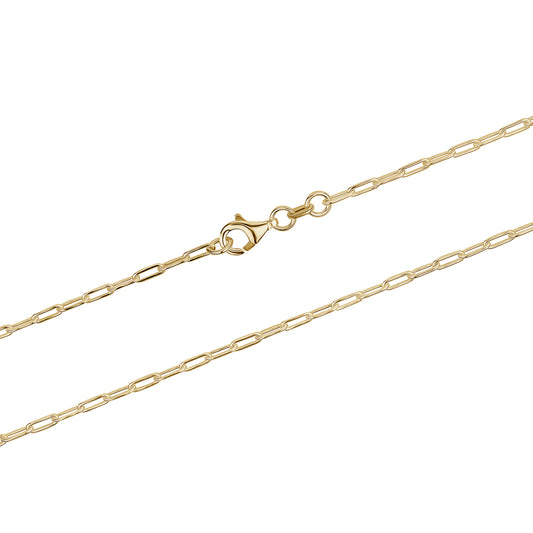 Paper Clip Chain Gold Plated Silver 3.0mm