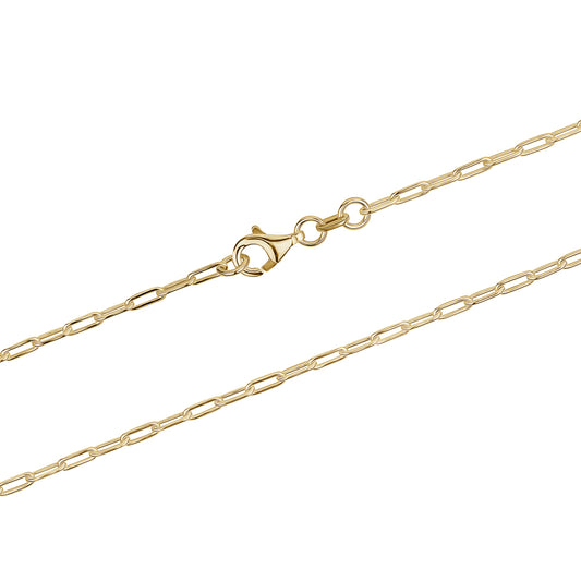 Paper Clip Chain Gold Plated Silver 3.8mm