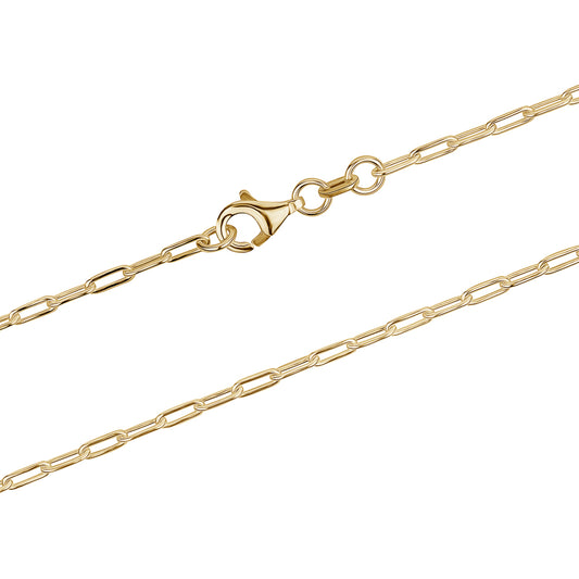 Paper Clip Chain Gold Plated Silver 4.8mm