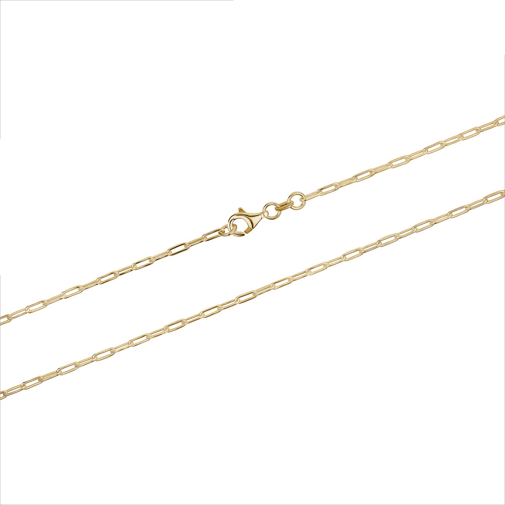 Paper Clip Chain Gold Plated Silver 2.0MM