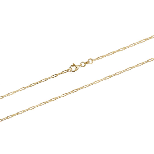 Paper Clip Chain Gold Plated Silver 2.0MM