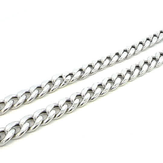 SILVER HOLLOW CUBAN CHAIN 8.5MM