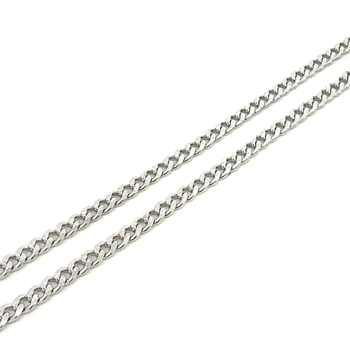 SILVER CURB CHAIN WITH PATTERN 3.7MM