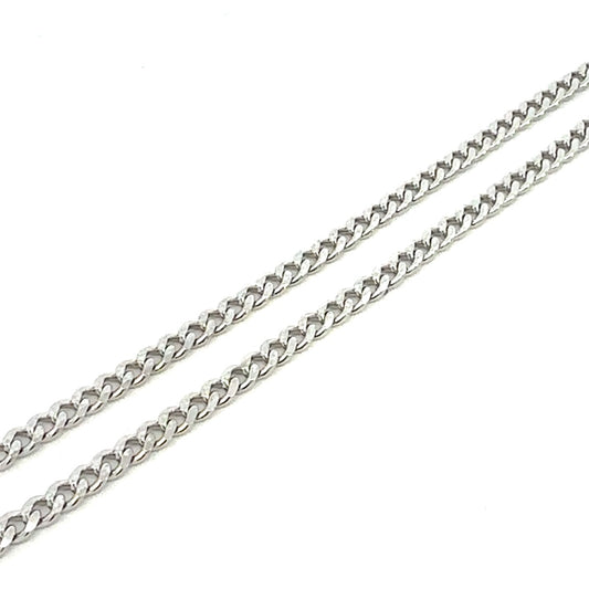 SILVER CURB CHAIN WITH PATTERN 3.7MM