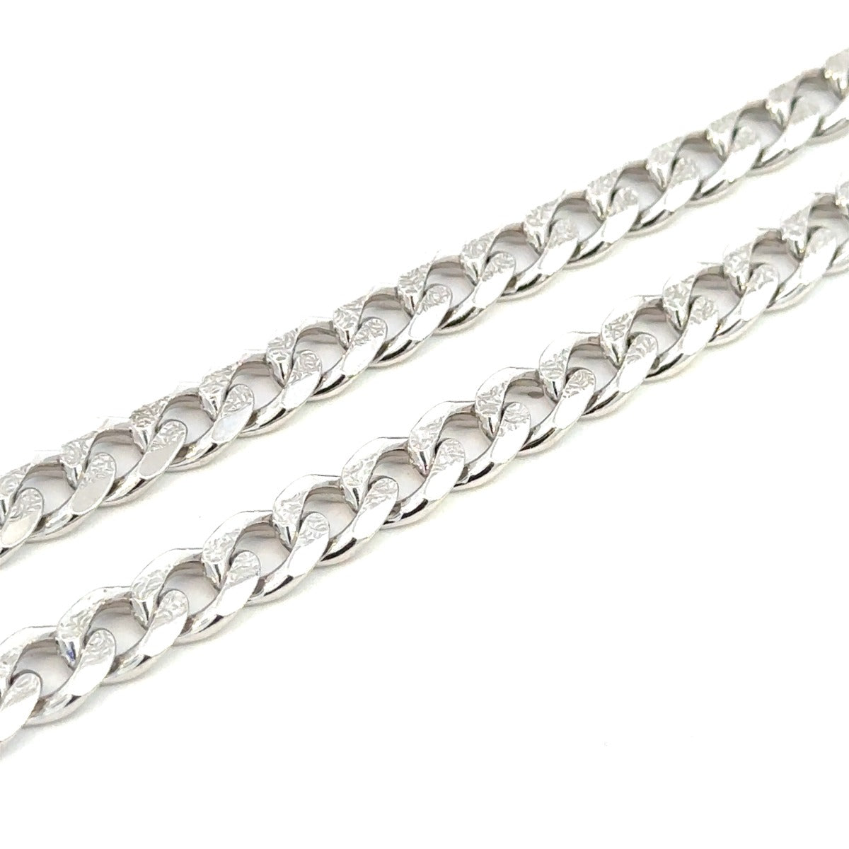 SILVER CURB CHAIN WITH PATTERN 7.5MM