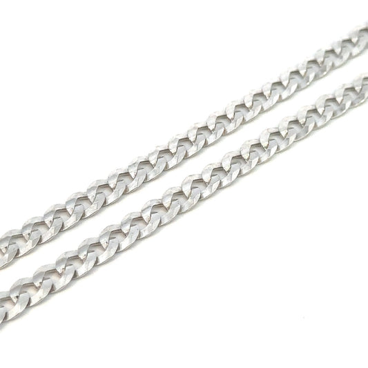 SILVER RHODIUM CONCAVE CURB CHAIN 5.3MM