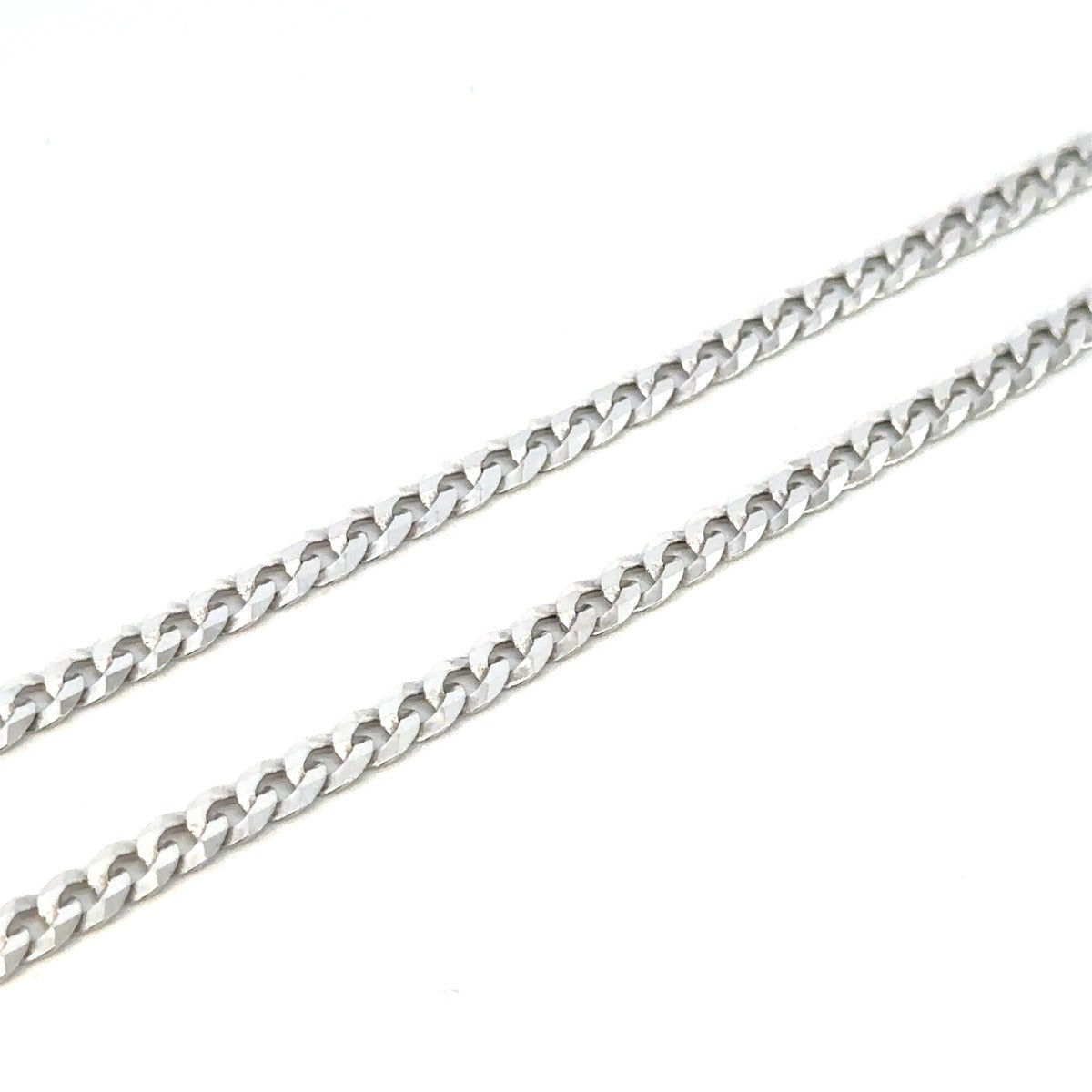 SILVER BEVELLED CURB CHAIN 3.7MM