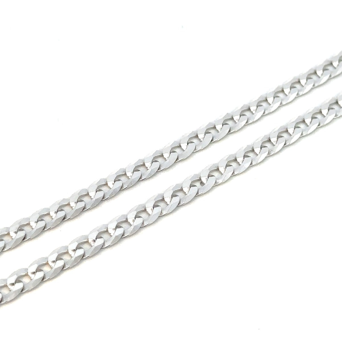 SILVER BEVELLED CURB CHAIN 4.7MM
