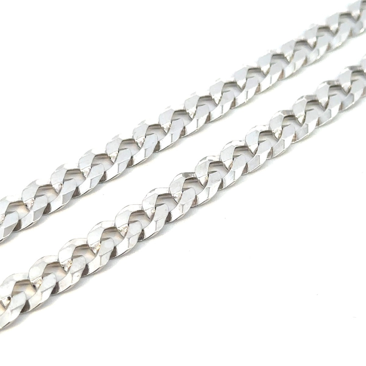 SILVER BEVELLED CURB CHAIN 7.5MM