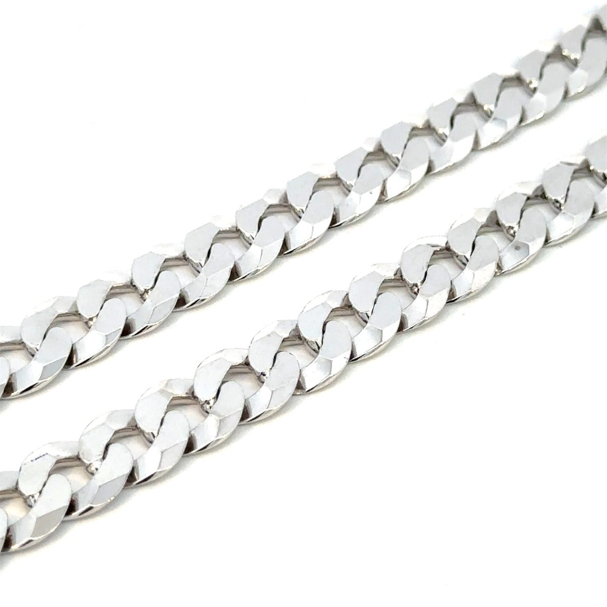 SILVER BEVELLED CURB CHAIN 10MM