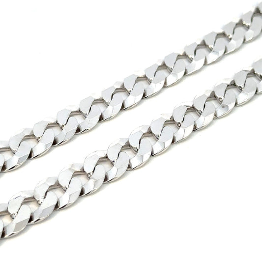 SILVER BEVELLED CURB CHAIN 10MM