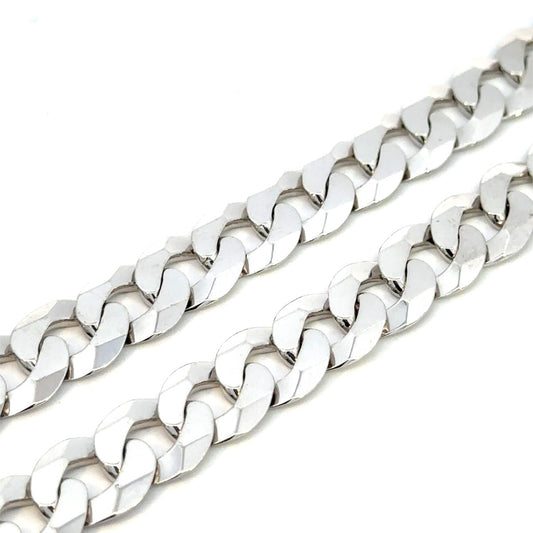 SILVER BEVELLED CURB CHAIN 12MM