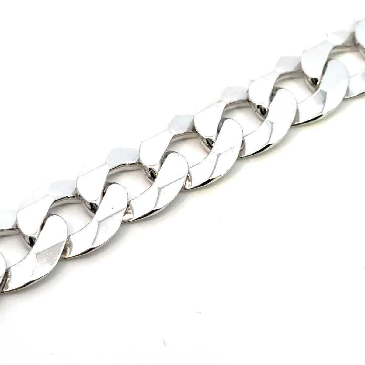 SILVER BEVELLED CURB CHAIN 14MM