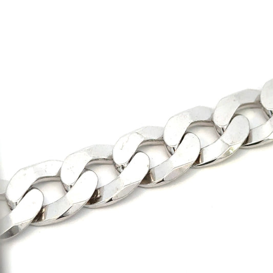 SILVER BEVELLED CURB CHAIN 15.4MM