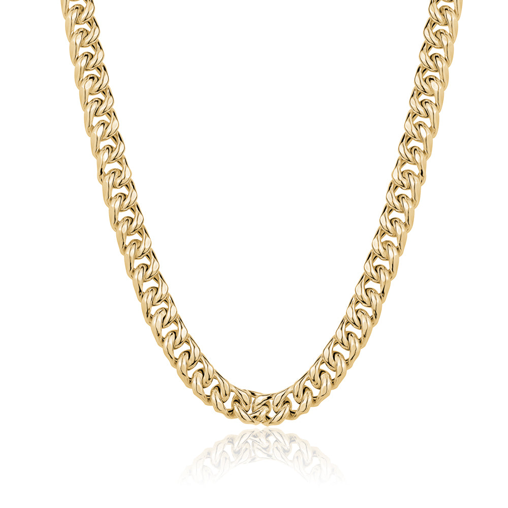 SILVER GOLD PLATED HOLLOW CUBAN CHAIN