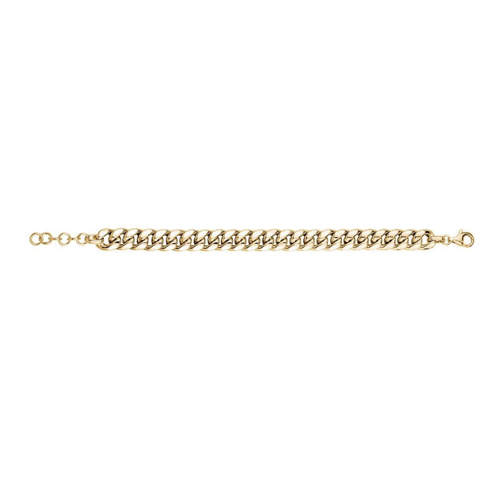 STERLING SILVER LADIES CUBAN BRACELET GOLD PLATED
