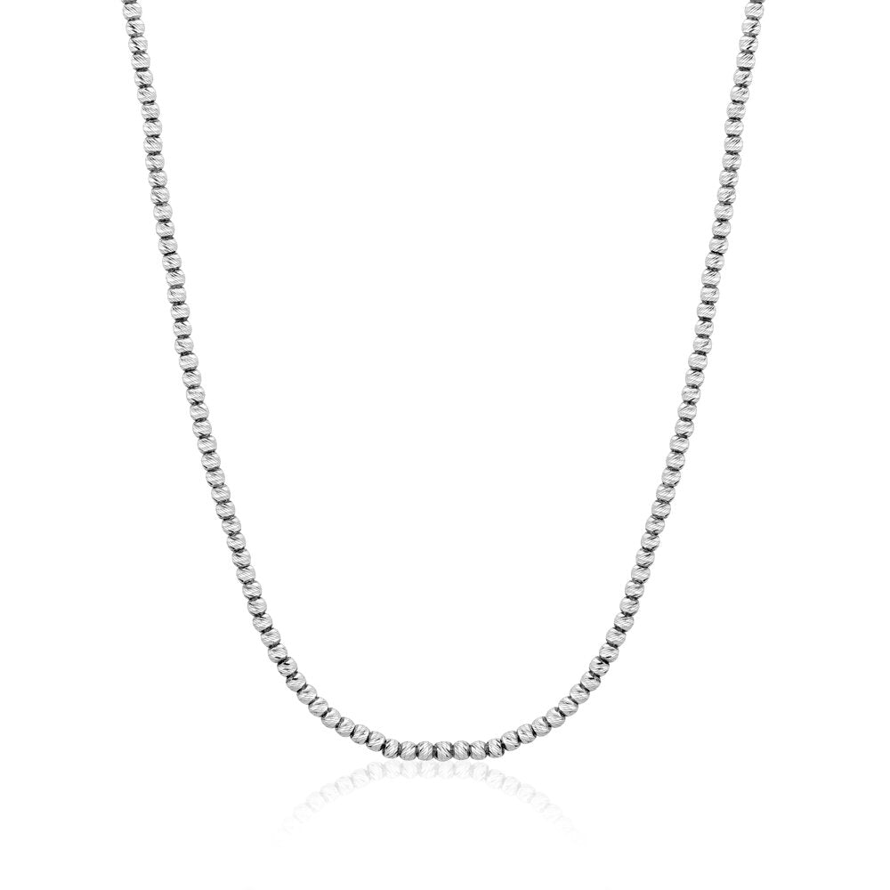 10k White Gold DC Ball Chains