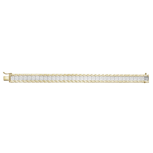 10k Two Tone Greek Pattern Bracelets Ladies