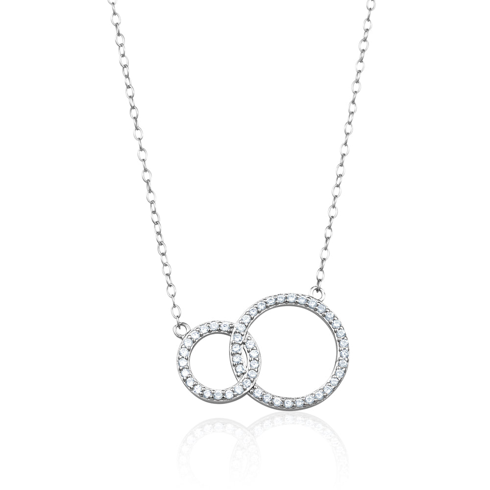 STERLING SILVER RHODIUM NECKLACE WITH LOOPS