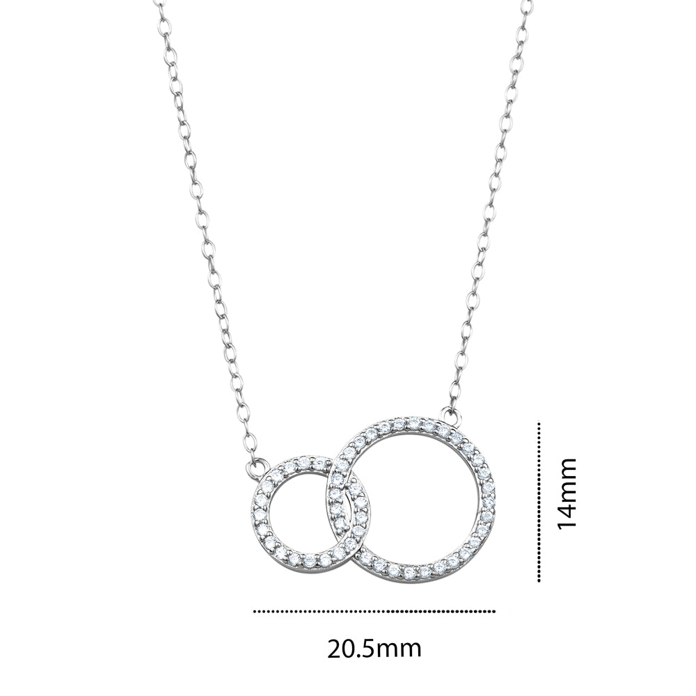 STERLING SILVER RHODIUM NECKLACE WITH LOOPS