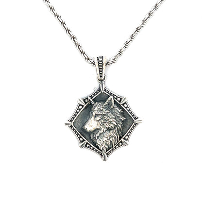STERLING SILVER PENDANT WOLF HEAD KU11986