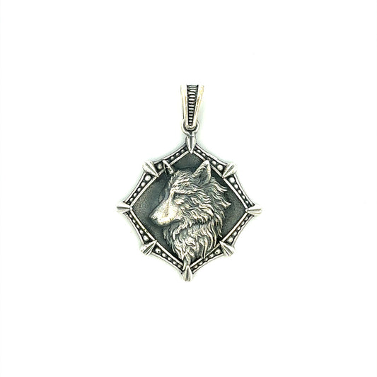 STERLING SILVER PENDANT WOLF HEAD KU11986