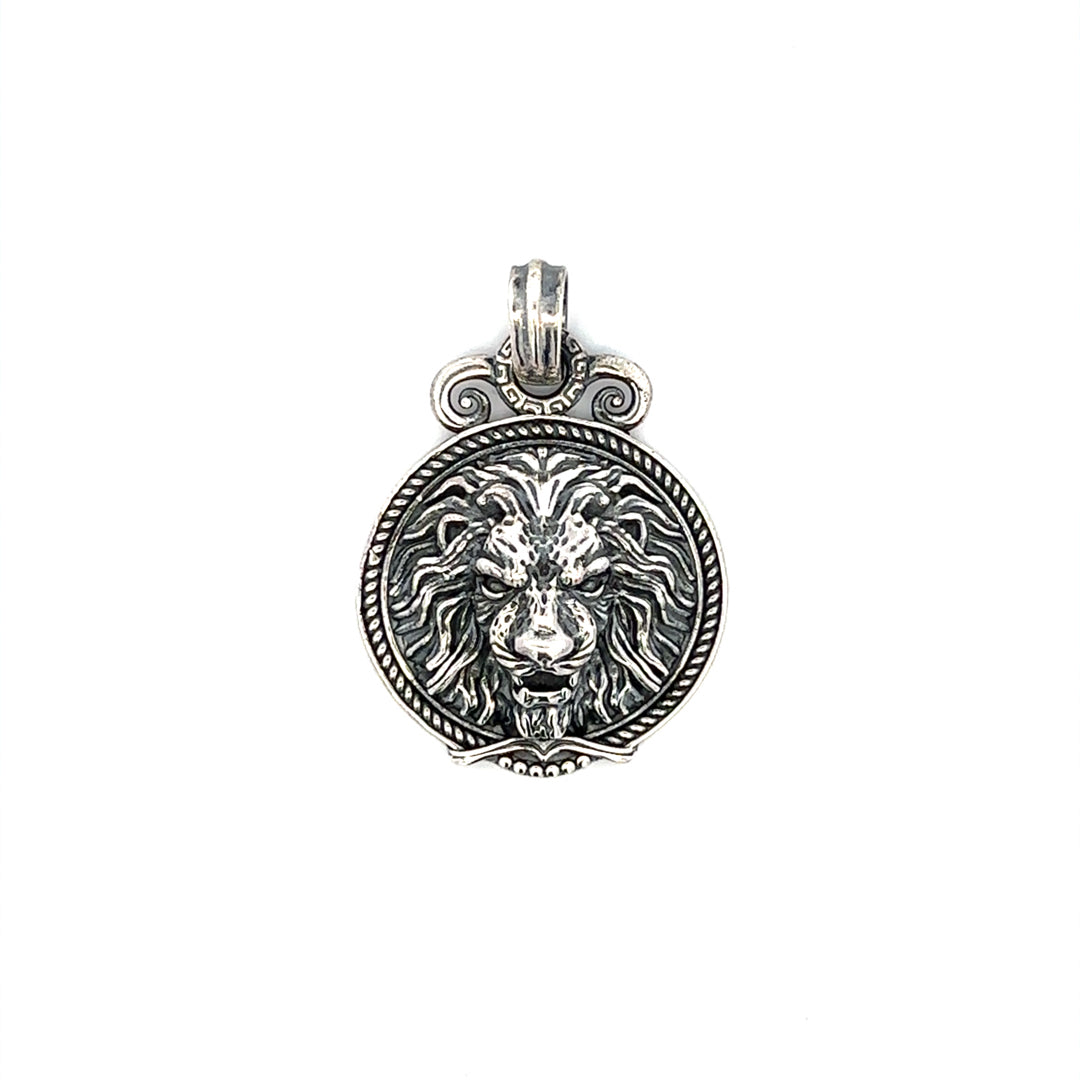 STERLING SILVER PENDANT LION HEAD KU2141OXY