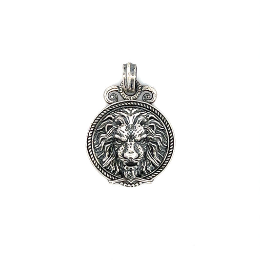 STERLING SILVER PENDANT LION HEAD KU2141OXY