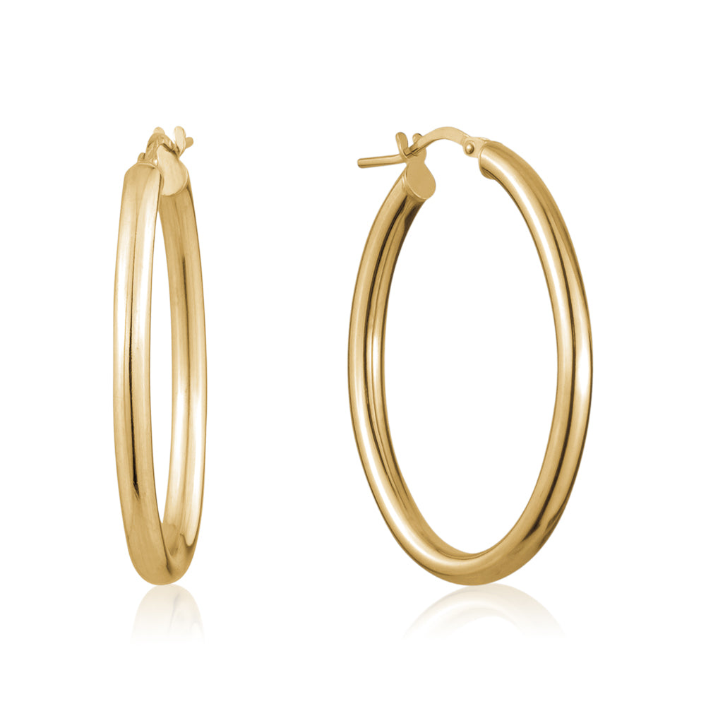 STERLING SILVER GOLD PLATED OVAL HOOPS