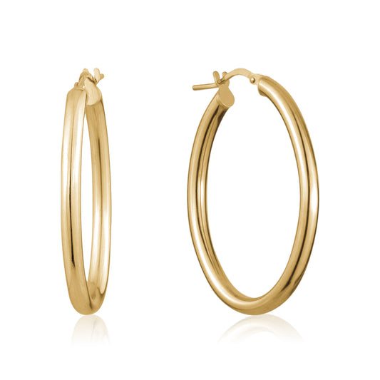 STERLING SILVER GOLD PLATED OVAL HOOPS