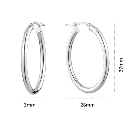 STERLING SILVER RH OVAL HOOPS L30VGRH