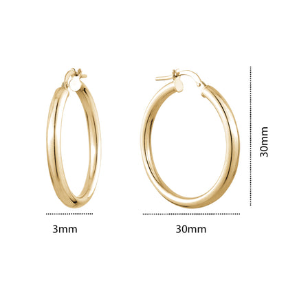 STERLING SILVER GP HOOPS L325GP