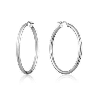 STERLING SILVER HOOPS 3MM X 45MM