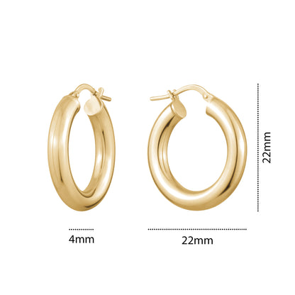 STERLING SILVER GOLD PLATED HOOPS
