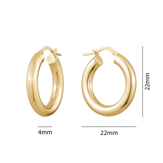 STERLING SILVER GOLD PLATED HOOPS