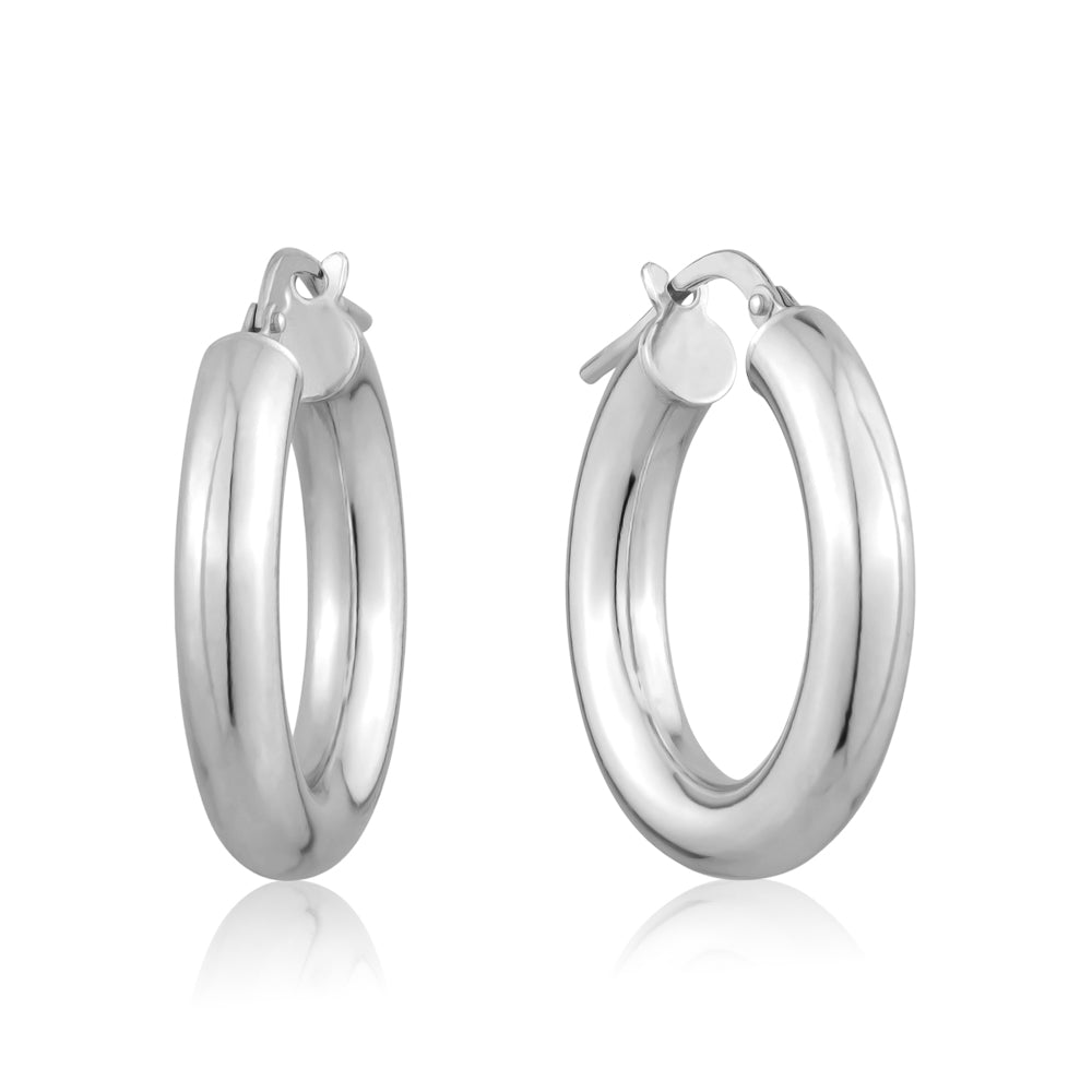 STERLING SILVER HOOPS 4MM X 22MM