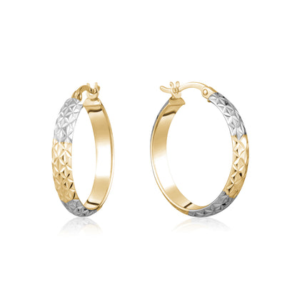 10K 2 TONE HOLLOW HOOP
