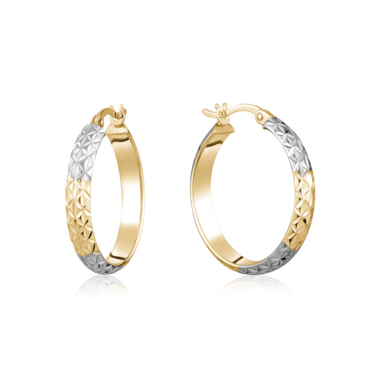 10K 2 TONE HOLLOW HOOP