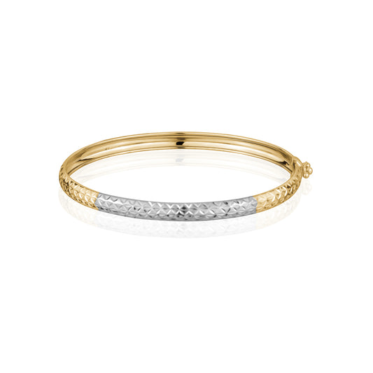 10K 2 TONE BANGLE HOLLOW