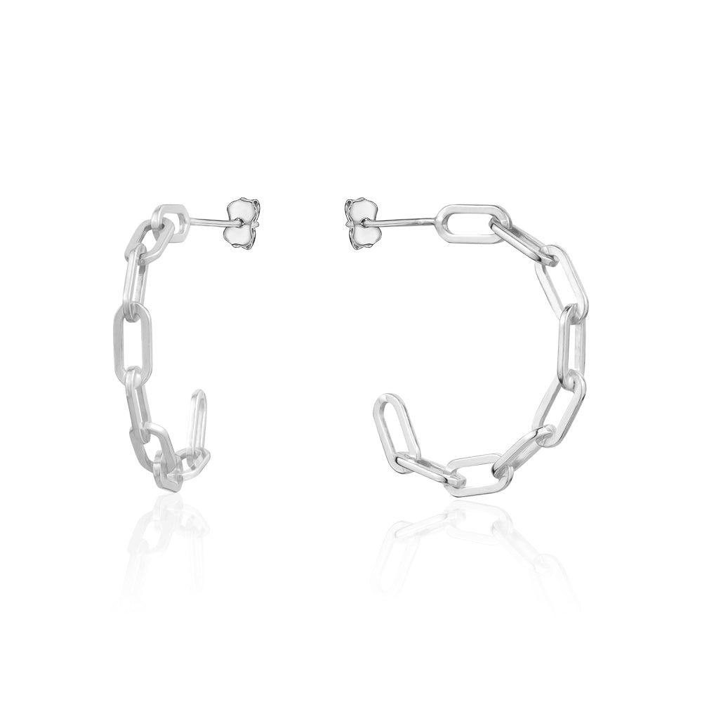 STERLING SILVER PAPERCLIP HOOP RH
