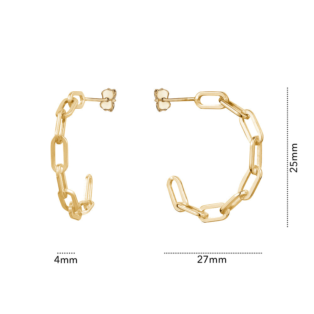 STERLING SILVER PAPERCLIP HOOP GP